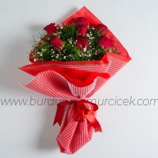 7 li kırmızı gül buketi