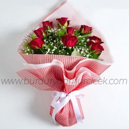  9 lu kırmızı gül buketis